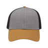 Sportsman Traditional Lo - Pro Mesh Back Trucker Fit Cap - Sportsman SP1450 Heather Grey/ Charcoal/ Vegas Gold Adjustable Hats