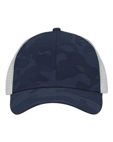 Sportsman Traditional Lo - Pro Mesh Back Trucker Fit Cap - Sportsman SP1450 Navy Camo/ White Adjustable Hats