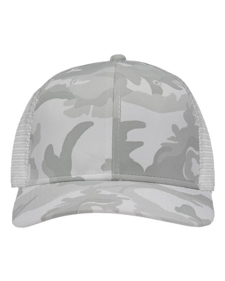 Sportsman Traditional Lo - Pro Mesh Back Trucker Fit Cap - Sportsman SP1450 White Camo/ White Adjustable Hats