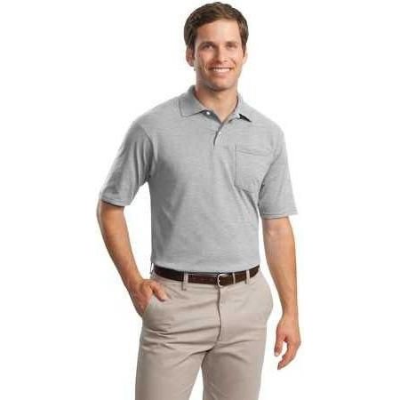 SpotShield™ 5.6 - Ounce Jersey Knit Sport Shirt with Pocket Ash Small