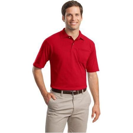 SpotShield™ 5.6 - Ounce Jersey Knit Sport Shirt with Pocket True Red 2X - Large