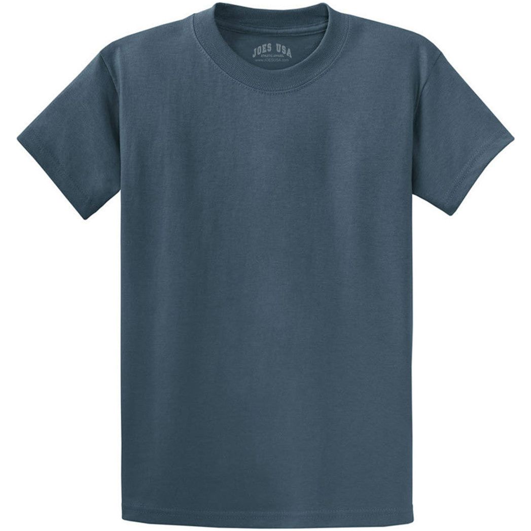 Men's Durable 100% Heavyweight Cotton T-Shirts in Regular, Big, and Tall Sizes Joe's USA Men's Apparel - Steel Blue