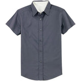 Womens Short Sleeve Wrinkle Resistant Easy Care Shirts-SteelGrey/LightStone Joe's USA Steel Grey / Light Stone X-Small
