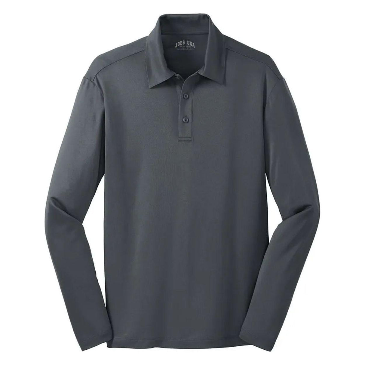 Silk Touch Performance Long Sleeve Polo Polos/Knits Joe's USA Steel Grey X-Small