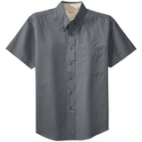 Joe's USA Tall Short Sleeve Easy Care Shirt Joe's USA Large Tall Steel Grey / Light Stone