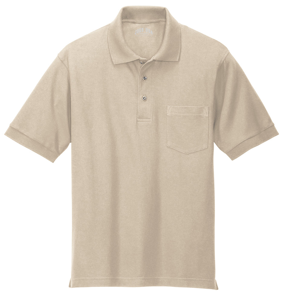 Joe's USA Men's Silk Touch™ Polo with Pocket Polos/Knits Joe's USA Stone X-Small