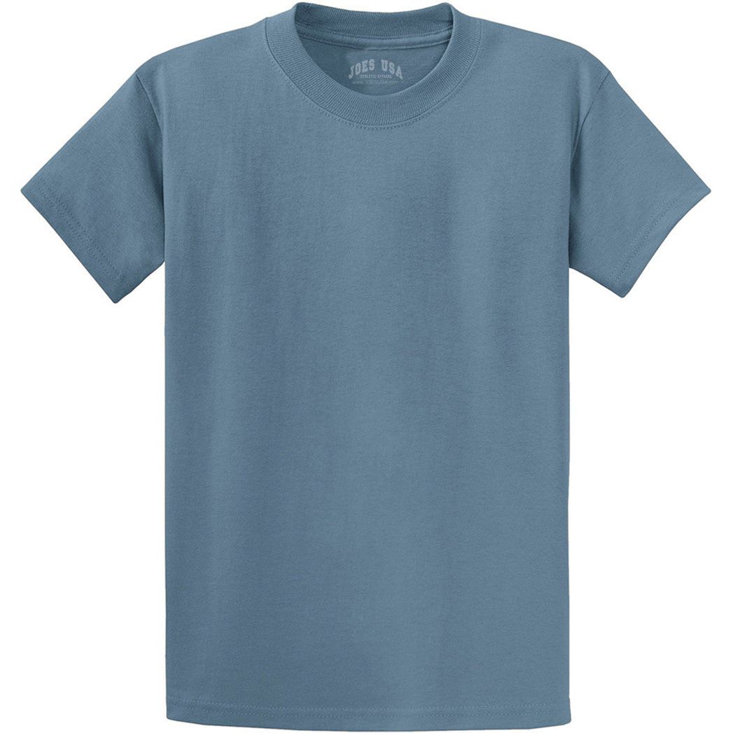 Men's Durable 100% Heavyweight Cotton T-Shirts in Regular, Big, and Tall Sizes Joe's USA Men's Apparel - Stonewashed Blue