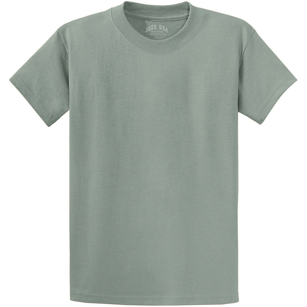 Men's Durable 100% Heavyweight Cotton T-Shirts in Regular, Big, and Tall Sizes Joe's USA Men's Apparel - Stonewashed Green