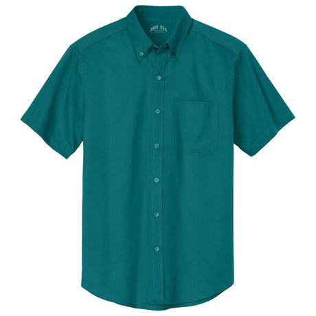 Joe's Men's Short Sleeve Button-Up Shirt - Teal Green Woven Shirts Joe's USA Teal Green Small
