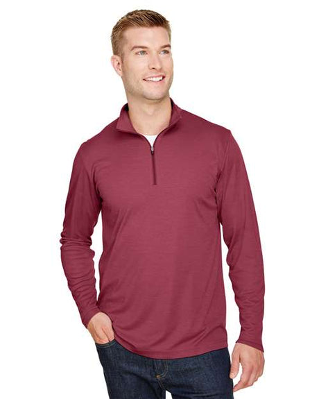 Team 365 Men's Zone Sonic Heather Performance Quarter - Zip Pullover - Team 365 TT31H Sport Maroon Heather XS
