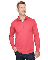 Team 365 Men's Zone Sonic Heather Performance Quarter - Zip Pullover - Team 365 TT31H Sport Red Heather XS