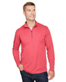 Team 365 Men's Zone Sonic Heather Performance Quarter - Zip Pullover - Team 365 TT31H Sport Red Heather XS