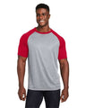 Team 365 Unisex Zone Colorblock Raglan T-Shirt - Team 365 TT62 Athletic Heather/ Sport Red XS