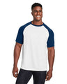 Team 365 Unisex Zone Colorblock Raglan T-Shirt - Team 365 TT62 White/ Sport Dark Navy Heather XS