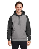 Team 365 Unisex Zone HydroSport™ Heavyweight Colorblock Hooded Sweatshirt - Team 365 TT96CB Dark Grey Heather/ Black L