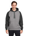 Team 365 Unisex Zone HydroSport™ Heavyweight Colorblock Hooded Sweatshirt - Team 365 TT96CB Dark Grey Heather/ Black L