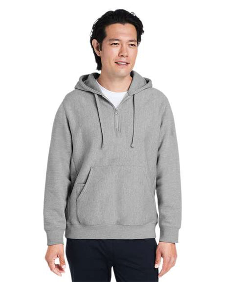 Team 365 Unisex Zone HydroSport™ Heavyweight Quarter - Zip Hooded Sweatshirt - Team 365 TT97 Athletic Heather XS