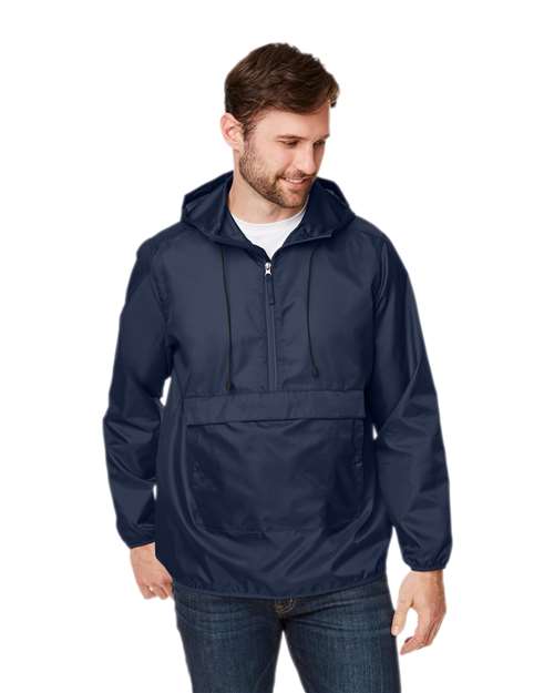 Team 365 Unisex Zone Protect Packable Anorak Jacket - Team 365 TT77 Sport Dark Navy XS Jackets