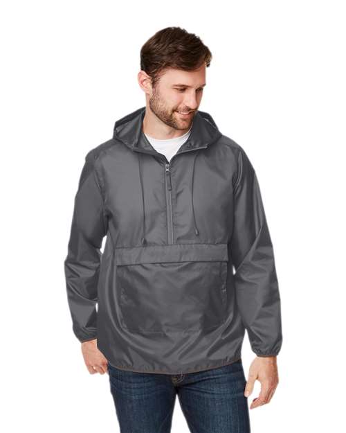 Team 365 Unisex Zone Protect Packable Anorak Jacket - Team 365 TT77 Sport Graphite XS Jackets