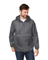 Team 365 Unisex Zone Protect Packable Anorak Jacket - Team 365 TT77 Sport Graphite XS Jackets