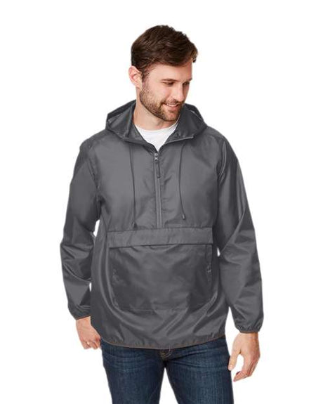 Team 365 Unisex Zone Protect Packable Anorak Jacket - Team 365 TT77 Sport Graphite XS Jackets