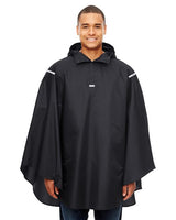 Team 365 Unisex Zone Protect Packable Poncho - Team 365 TT71 Black One Size