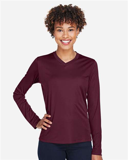 Team 365 Women's Zone Performance Long Sleeve T-Shirt - Team 365 TT11WL Sport Dark Maroon XS
