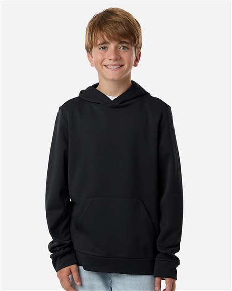 Team 365 Youth Squad Hooded Tech Fleece Pullover - Team 365 TT400Y Black XS