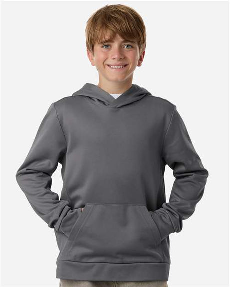 Team 365 Youth Squad Hooded Tech Fleece Pullover - Team 365 TT400Y Sport Graphite XS