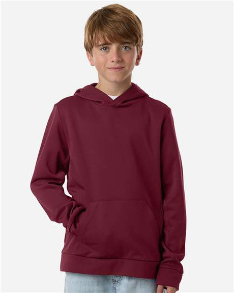 Team 365 Youth Squad Hooded Tech Fleece Pullover - Team 365 TT400Y Sport Maroon XS