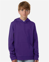 Team 365 Youth Squad Hooded Tech Fleece Pullover - Team 365 TT400Y Sport Purple XS