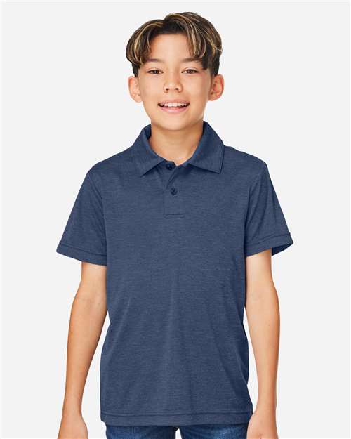Team 365 Youth Zone Sonic Heather Performance Polo - Team 365 TT51HY Sport Dark Navy Heather S