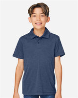 Team 365 Youth Zone Sonic Heather Performance Polo - Team 365 TT51HY Sport Dark Navy Heather S