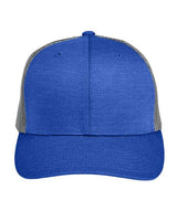 Team 365 Youth Zone Sonic Heather Trucker Cap - Team 365 TT802Y Sport Royal Heather/ Sport Graphite One Size