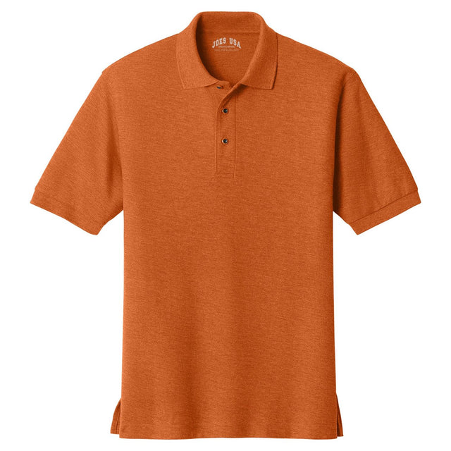Mens Classic Silk Touch Polo Shirts in 36 Colors and Sizes: XS-6XL-TexasOrange Polos/Knits Joe's USA Texas Orange X-Small