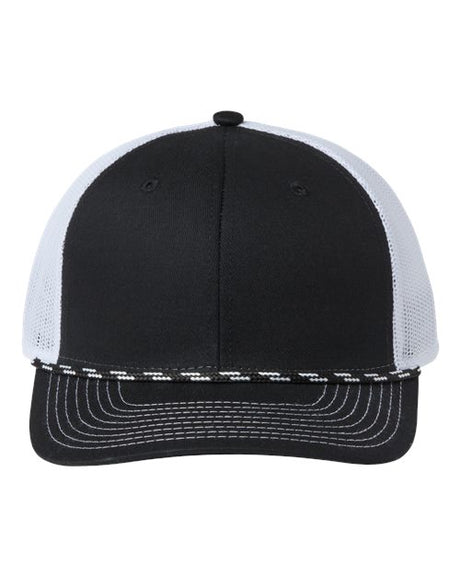 The Game Everyday Rope Trucker Cap - The Game GB452R Black/ White Adjustable