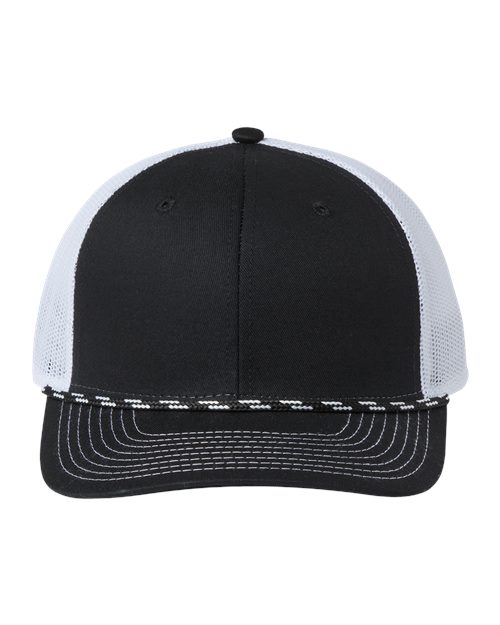 The Game Everyday Rope Trucker Cap - The Game GB452R Black/ White Adjustable