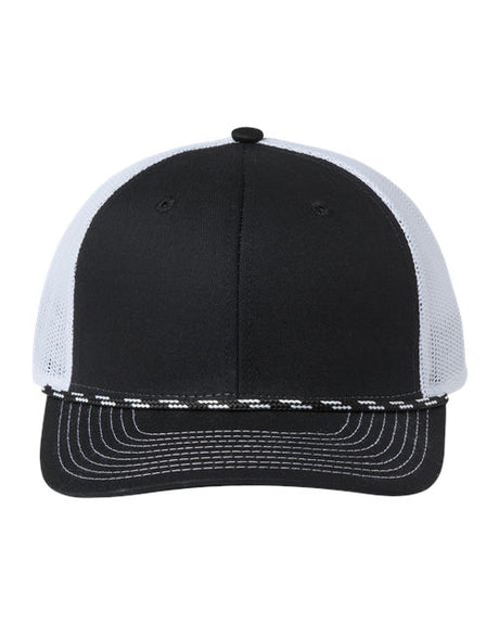 The Game Everyday Rope Trucker Cap - The Game GB452R Black/ White Adjustable
