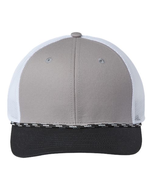 The Game Everyday Rope Trucker Cap - The Game GB452R Light Grey/ Black Adjustable