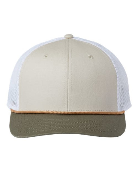 The Game Everyday Rope Trucker Cap - The Game GB452R Stone/ Light Olive/ White Adjustable