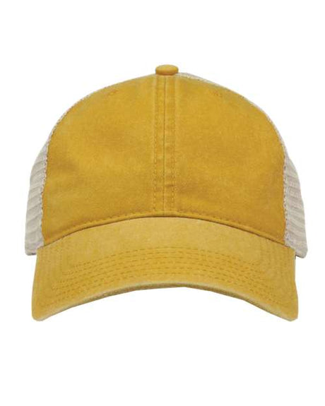 The Game Pigment - Dyed Trucker Cap - The Game GB460 Mustard Yellow/ Stone Adjustable