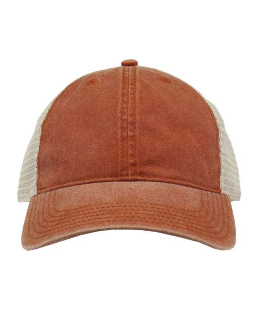 The Game Pigment - Dyed Trucker Cap - The Game GB460 Texas Orange/ Stone Adjustable
