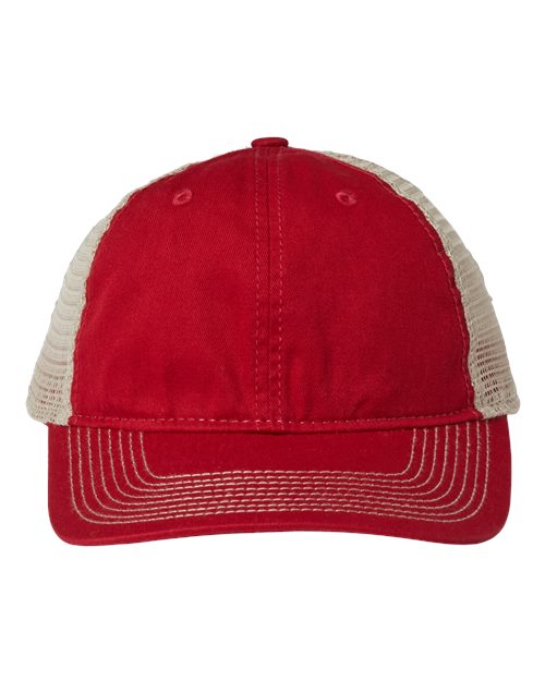 The Game Soft Trucker Cap - The Game GB880 Vintage Red/ Khaki Adjustable