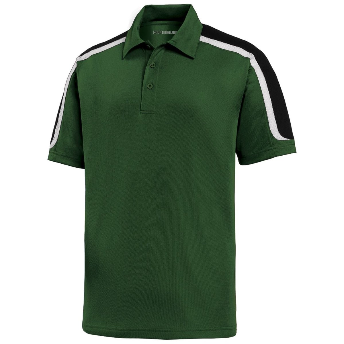 Tricolor Shoulder Micropique Sport - Wick Polo Forest Green / Black / White X - Small Polos/Knits