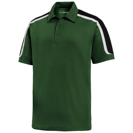 Tricolor Shoulder Micropique Sport - Wick Polo Forest Green / Black / White X - Small Polos/Knits