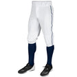TRIPLE CROWN KNICKER WITH BRAID | Champro BP101 WHITE NAVY PIPE Youth X - Small Baseball Pants
