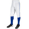 TRIPLE CROWN KNICKER WITH BRAID | Champro BP101 WHITE ROYAL PIPE Youth X - Small Baseball Pants