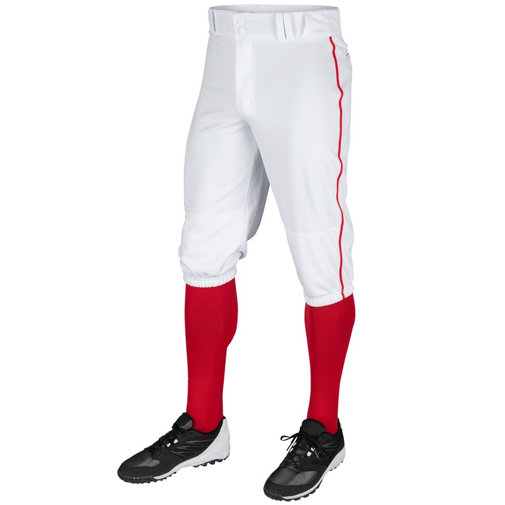 TRIPLE CROWN KNICKER WITH BRAID | Champro BP101 WHITE SCARLET PIPE Youth X - Small Baseball Pants