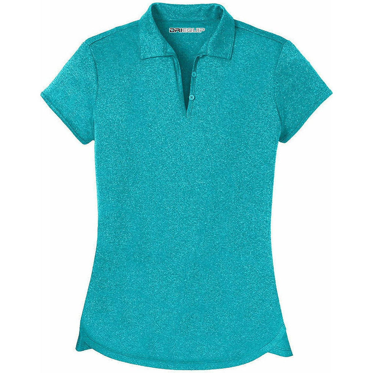 Ladies Moisture Wicking Heather Golf Polos in XS-4XL DRI-EQUIP X-Small Tropic Blue Heather