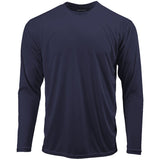 Mens Long Sleeve Moisture Wicking Athletic Shirts in Mens Sizes XS-4XL - Navy Activewear DRI-EQUIP Navy X-Small